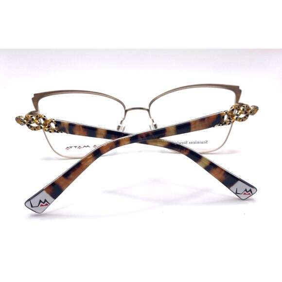 NEW LA MATTA LM3275 Eyeglass Frames COL. 02 NWT Rare 53-16 Case included Snake - Picture 7 of 10